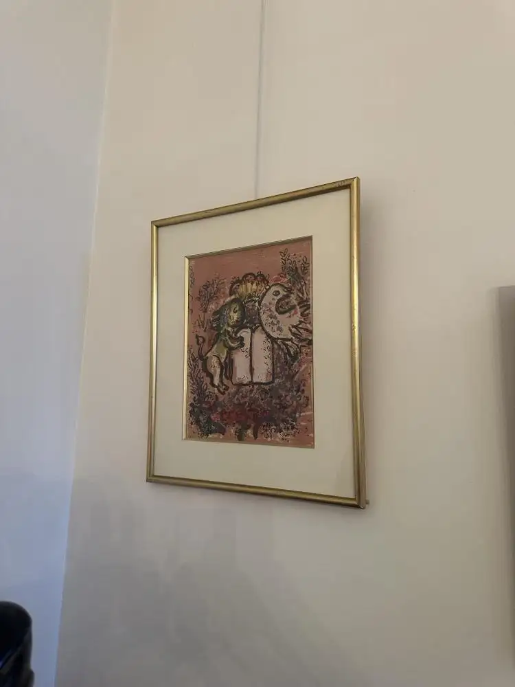 Tableau Chagall fond rose
