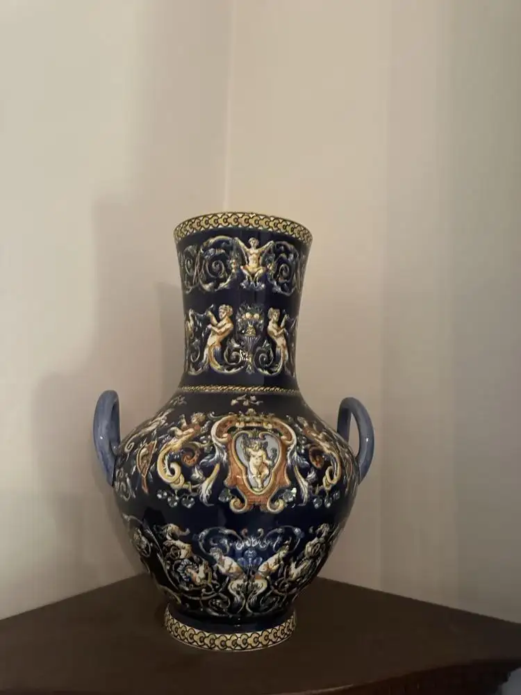 Vase fa�ence bleu Rouen